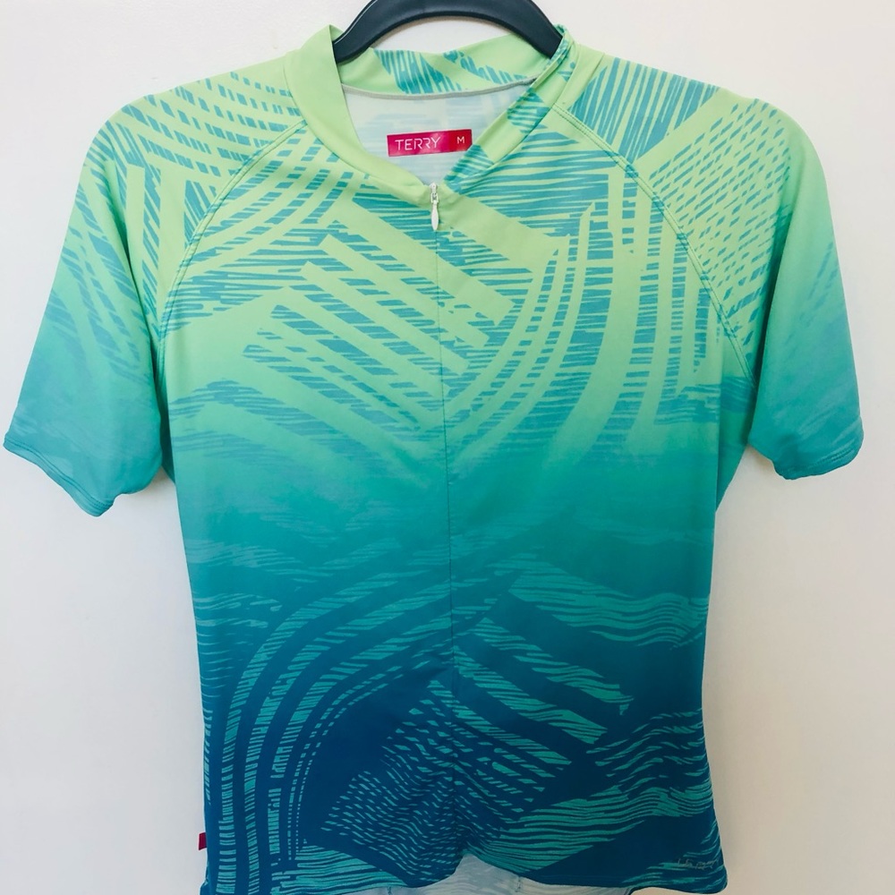 Terry Women's Short Sleeve Tee - Green and Blue